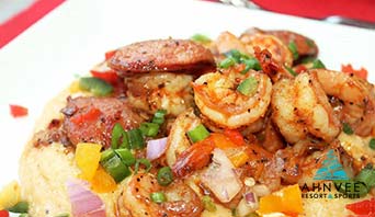 delicious-food-shrimps-with-rice-sausages-seafood